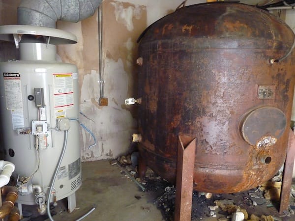 Replaced old gas boiler with 500 gal DHW storage tank