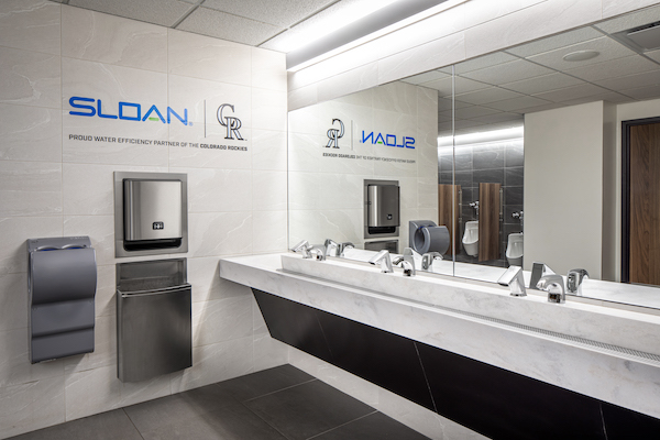 BASYS faucets, Sloan at Coors Field, Sloan Official Water Efficiency Partner of the Colorado Rockies, plumbing, plumbing fixtures