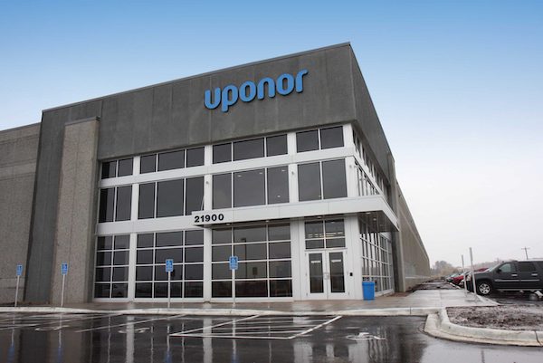 Uponor North America, 100 percent wind energy, sustainable energy, lowering carbon footprint, PEX piping, plumbing, Lakeville Minn. distribution center, renewable resources